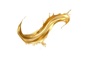 Golden liquid flowing and splashing, ideal for beverage or luxury product advertising, cosmetic marketing, or abstract design projects