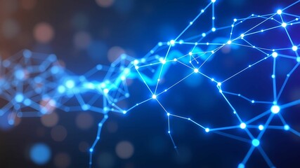 Obraz premium AI Neural Network with Electric Blue Light Web