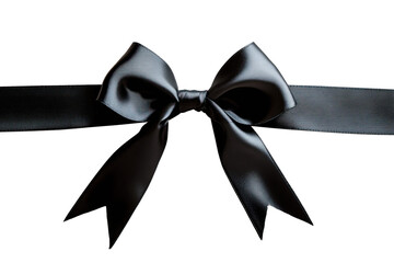 Elegant black ribbon bow for stylish gift wrapping.