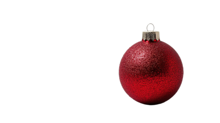 Red Christmas balls clipart on white background,png
