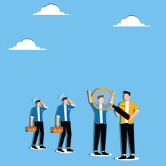 Man chooses new employees, Built Structure