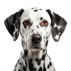 Dalmatian dog portrait isolated on transparent background