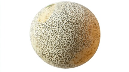 Clipart of a cantaloupe with detailed surface patterns, floating on a white background