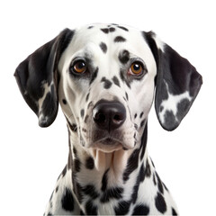 Dalmatian dog portrait isolated on transparent background