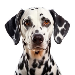 Dalmatian dog portrait isolated on transparent background