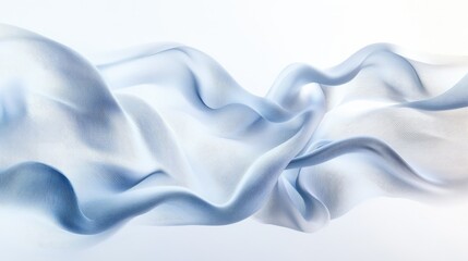 Obraz premium Delicate white and blue wavy lines intertwining on a pale background, creating a flowing, abstract visual.