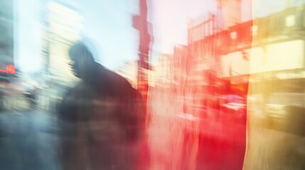 Obraz premium Flag day abstraction featuring a flag at half-mast, with soft focus and contemplative tones to evoke reflection.