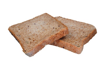 Sliced rye bread wheat bread isolated transparent
