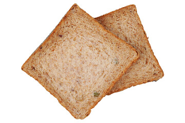Sliced rye bread wheat bread isolated transparent