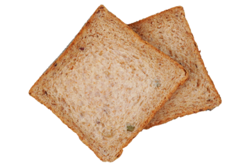 Sliced rye bread wheat bread isolated transparent