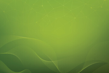 Social Network Communication Banner On Green Background. Vector Illustration Of Global Data Network Connection Concept