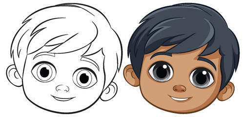 Smiling Boy Character Illustration