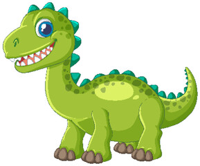 Cute Green Dinosaur Illustration
