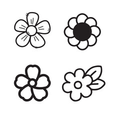 set of flower icons 