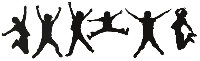 people silhouette kids 13