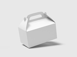 White Blank Takeaway Food Package 3D Rendering Mockup