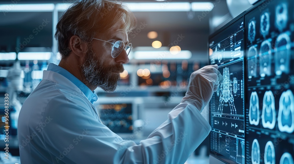 Poster doctor use computer ai technology support to enhance diagnostic accuracy, streamline workflows, and 