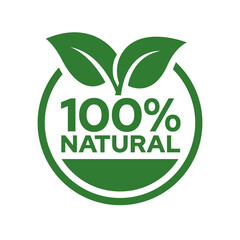 100% Natural Product Label Circle Vector Logo. Healthy Food Badge. Set of eco friendly icons. Ecologic food stamps.