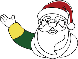 Minimal line art depiction of Santa Claus with a modern touch and timeless holiday appeal
