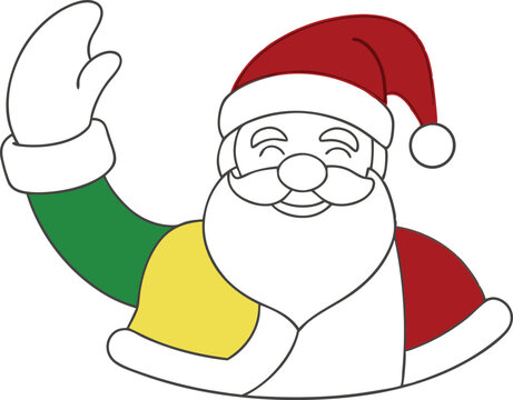 recommend clip art: Sleek minimal Santa Claus illustration in line art showcasing a modern take on a festive figure
                    