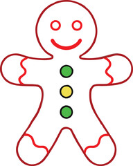 Simple gingerbread man sketch for creative holiday art and craft activities
