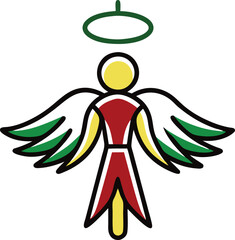 Obraz premium This artwork captures a little guardian angel soaring gracefully with delicate wings spreading joy and peace to all 