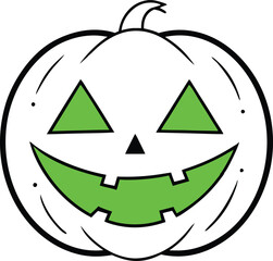 A classic jack-o-lantern with sharp triangular eyes and a creepy smile carved for Halloween night fun and fright

