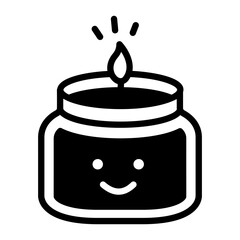 A doodle style icon of jar candle 