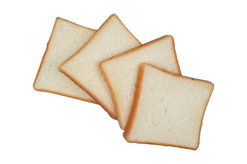 Sliced white bread isolated transparent