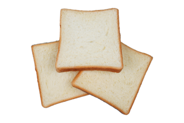 Sliced white bread isolated transparent
