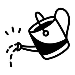 A sketchy style icon of watering can 