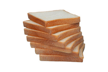 Sliced white bread isolated transparent