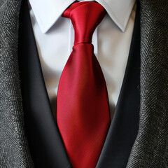 Red Tie and Suit.