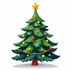  Christmas tree clipart isolated on white background, Beautiful decoration with Sparke lite 