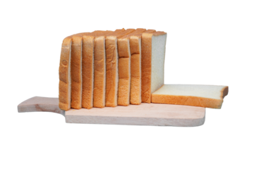 Sliced white bread isolated transparent