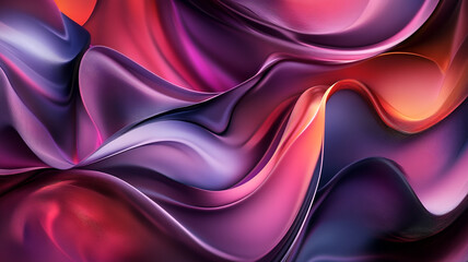 Fototapeta premium Colorful abstract illustration of flowing fabric with smooth curves and gradients