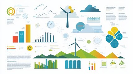 A dynamic infographic presenting the growth of renewable energy sources over the past decade.