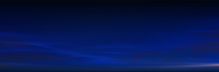 Sunset Sky,Cloud Dark Blue Background,Sunrise by Beach with Navy Blue.Autumn Nature Landscape Dramatic twilight Sky in Evening after Sundown in WInter,Vector Horizon Banner Sunlight gloomy sky