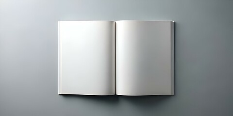 Clean and minimalist mockup of a blank magazine spread. perfect for showcasing your design. branding. or typography.