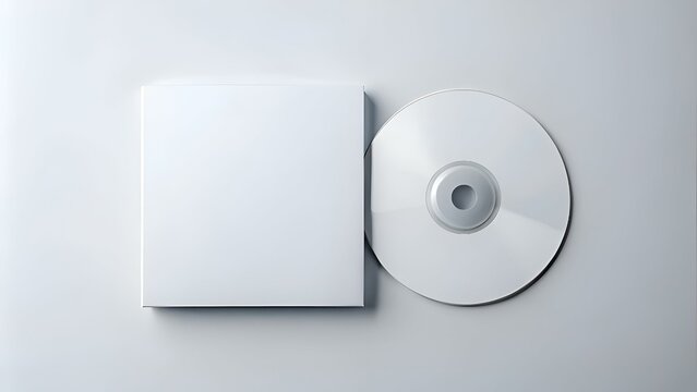 Clean and simple mockup of a blank CD and its case. perfect for showcasing your design or branding.