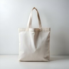 A clean. crisp. and minimalist white canvas tote bag.