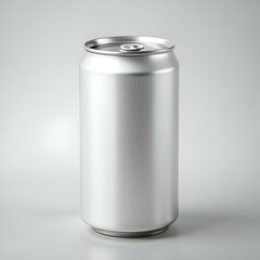 A clean and simple silver aluminum can mockup. perfect for showcasing your brand or design.