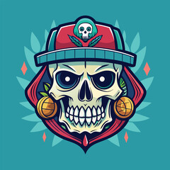 Skull Hiphop vector illustratiom
