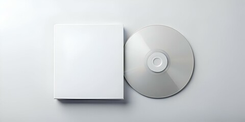 Clean and minimal mockup of a blank CD and its case. perfect for showcasing your designs.
