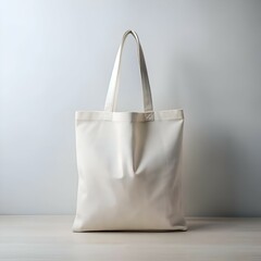 A plain white tote bag. perfect for showcasing your logo or design.