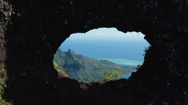Moorea, French Polynesia, Roche percee, Drone