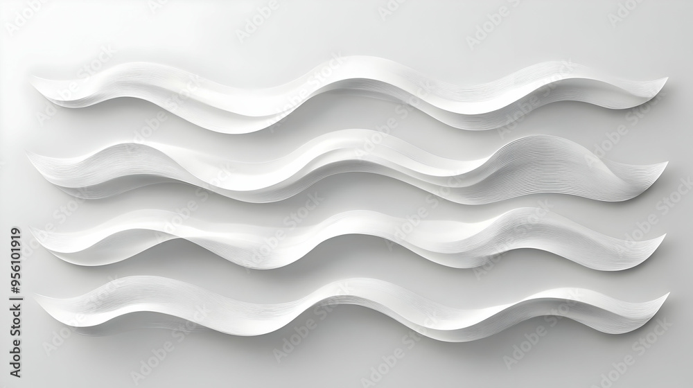 Poster abstract white wave pattern d rendered background