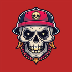 Skull Hiphop vector illustratiom