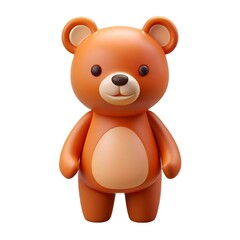Fototapeta premium Adorable 3D rendered teddy bear with a friendly smile. perfect for children's books. apps. websites. and social media.