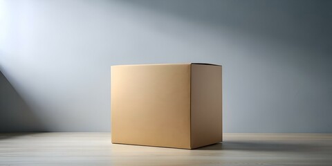 Simple and clean product box mockup with a light gray background.